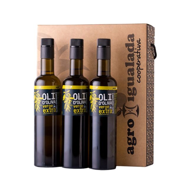 Lot de 3 ampolles 0.5l oli VERGE EXTRA